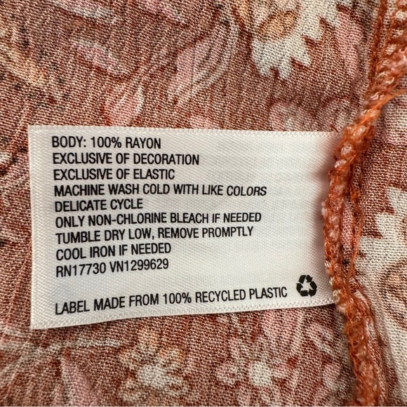 Knox Rose Brown/Orange Midi/Maxi Dress with Floral Design Size Large - Picture 6 of 9